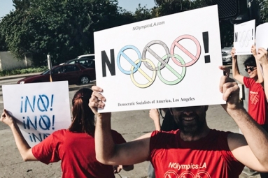 Local Activists Protest L.A. Olympics Bid
