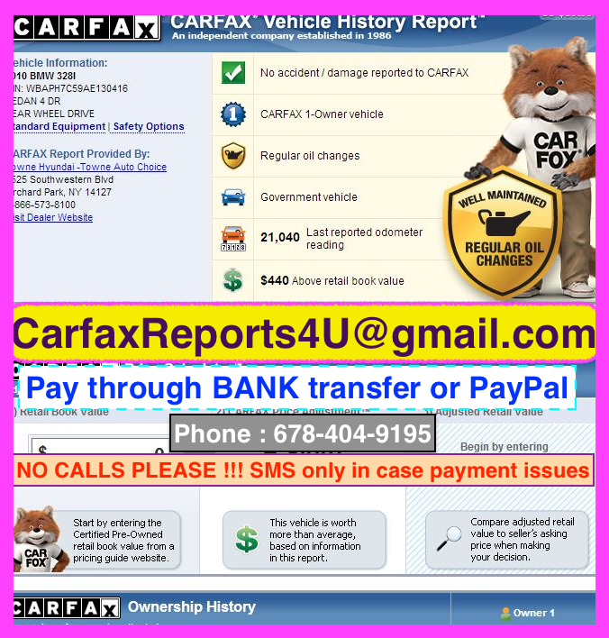 CARFAX and AUTOCHECK reports Available